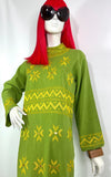 1960s vintage heavily embroidered woven cotton kaftan / Hippie / Festival / Woodstock 70s