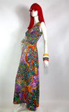 1970s vintage psychedelic maxi summer dress / 60s party / festival / Hippie