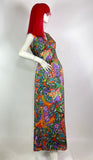 1970s vintage psychedelic maxi summer dress / 60s party / festival / Hippie