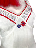 1970s vintage cotton cheese cloth embroidered maxi  dress 60s Hippie / summer Stevie Nicks