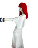 1970s vintage cotton cheese cloth embroidered maxi  dress 60s Hippie / summer Stevie Nicks