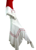 1970s vintage cotton cheese cloth embroidered maxi  dress 60s Hippie / summer Stevie Nicks