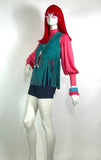 1960s vintage turquoise fringed tassel waistcoat / vest / 70s / Grace Slick / Woodstock Cher