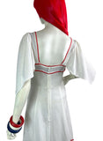 1970s vintage cotton cheese cloth embroidered maxi  dress 60s Hippie / summer Stevie Nicks