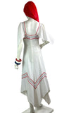 1970s vintage cotton cheese cloth embroidered maxi  dress 60s Hippie / summer Stevie Nicks