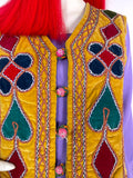 1970s vintage 60s velvet afghan hippie waistcoat / boho / Lux Hippie / embroidered / Hippy