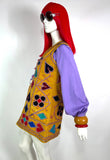 1970s vintage 60s velvet afghan hippie waistcoat / boho / Lux Hippie / embroidered / Hippy
