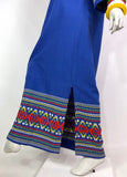 1970s vintage ocean blue embroidered hippie maxi dress / mexicana / guatemala / festival