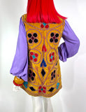 1970s vintage 60s velvet afghan hippie waistcoat / boho / Lux Hippie / embroidered / Hippy