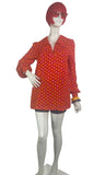 Petite Momon 1970s vintage balloon sleeve tunic smock / novelty print 60s Jeff Banks