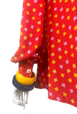 Petite Momon 1970s vintage balloon sleeve tunic smock / novelty print 60s Jeff Banks