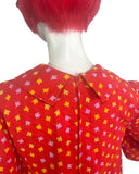 Petite Momon 1970s vintage balloon sleeve tunic smock / novelty print 60s Jeff Banks