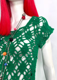1960s vintage crochet Mod mini dress / Twiggy / summer / festival / Woodstock / Hippie