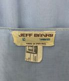 Jeff Banks 1970s vintage blue billowing balloon sleeve shirt blouse / smock tunic Clobber RARE