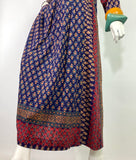 1960s 70s indian cotton Kaftan dress / Hippie / Festival / Woodstock / block print