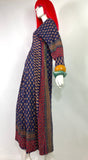 1960s 70s indian cotton Kaftan dress / Hippie / Festival / Woodstock / block print