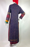 1960s 70s indian cotton Kaftan dress / Hippie / Festival / Woodstock / block print