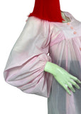 Jeff Banks 70s vintage pink billowing balloon sleeve shirt blouse / smock tunic Clobber RARE