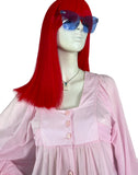 Jeff Banks 70s vintage pink billowing balloon sleeve shirt blouse / smock tunic Clobber RARE