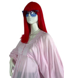 Jeff Banks 70s vintage pink billowing balloon sleeve shirt blouse / smock tunic Clobber RARE