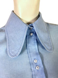 1960s / 70s Mod vintage balloon sleeve blouse / shirt / spoon collar / Susy Ware