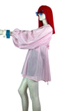 Jeff Banks 70s vintage pink billowing balloon sleeve shirt blouse / smock tunic Clobber RARE