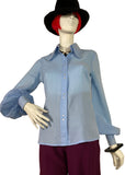 1960s / 70s Mod vintage balloon sleeve blouse / shirt / spoon collar / Susy Ware