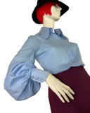 1960s / 70s Mod vintage balloon sleeve blouse / shirt / spoon collar / Susy Ware