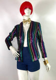 1970s vintage rainbow sequinned blazer / jacket / Marc Bolan / Glam Rock / Slade / Disco / Marc Bolan