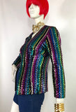 1970s vintage rainbow sequinned blazer / jacket / Marc Bolan / Glam Rock / Slade / Disco / Marc Bolan