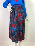 Liberty vintage 80s vintage floral fine wool skirt / pockets / Gucci / 1940s