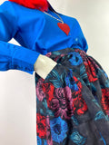 Liberty vintage 80s vintage floral fine wool skirt / pockets / Gucci / 1940s