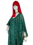 David Silverman 1970s vintage psychedelic angel sleeve maxi dress / Hippie trippy / 60s