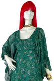 David Silverman 1970s vintage psychedelic angel sleeve maxi dress / Hippie trippy / 60s