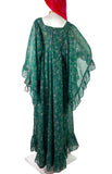 David Silverman 1970s vintage psychedelic angel sleeve maxi dress / Hippie trippy / 60s