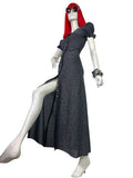 1970s vintage silver lurex shirt & skirt two piece / sparkle / DISCO / co-ord / Glam Rock
