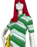 1960s vintage Mod mini dress / 70s / summer dress / candy stripe / Pop / Disco / Twiggy
