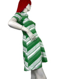 1960s vintage Mod mini dress / 70s / summer dress / candy stripe / Pop / Disco / Twiggy