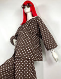 1970s vintage heart novelty print smock & trouser set / 2 piece / co-ord / 60s