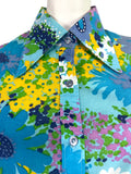 1970s vintage flower power balloon sleeve shirt blouse / 60s Mod / Jeff Banks Clobber