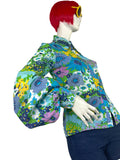 1970s vintage flower power balloon sleeve shirt blouse / 60s Mod / Jeff Banks Clobber