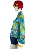 1970s vintage flower power balloon sleeve shirt blouse / 60s Mod / Jeff Banks Clobber