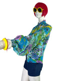 1970s vintage flower power balloon sleeve shirt blouse / 60s Mod / Jeff Banks Clobber