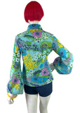 1970s vintage flower power balloon sleeve shirt blouse / 60s Mod / Jeff Banks Clobber