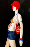 1970s vintage pop art novelty print skinny fit t shirt / top / Mod / Go Go / rock n roll