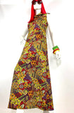 1960s / 70s vintage psychedelic maxi dress / Hippie / Festival / amazing collar!