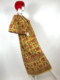 1960s early 70s Indian Cotton maxi dress / Hood / hippie kaftan / Marrakesh / Festival