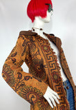 1960s / 70s handwoven tapestry coat / peacock motif / hippie / Marrakesh / Festival