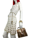 1960s vintage white crochet Mod dress / Twiggy / summer / festival / Woodstock / Hippie 70s