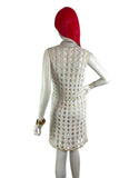1960s vintage white crochet Mod dress / Twiggy / summer / festival / Woodstock / Hippie 70s
